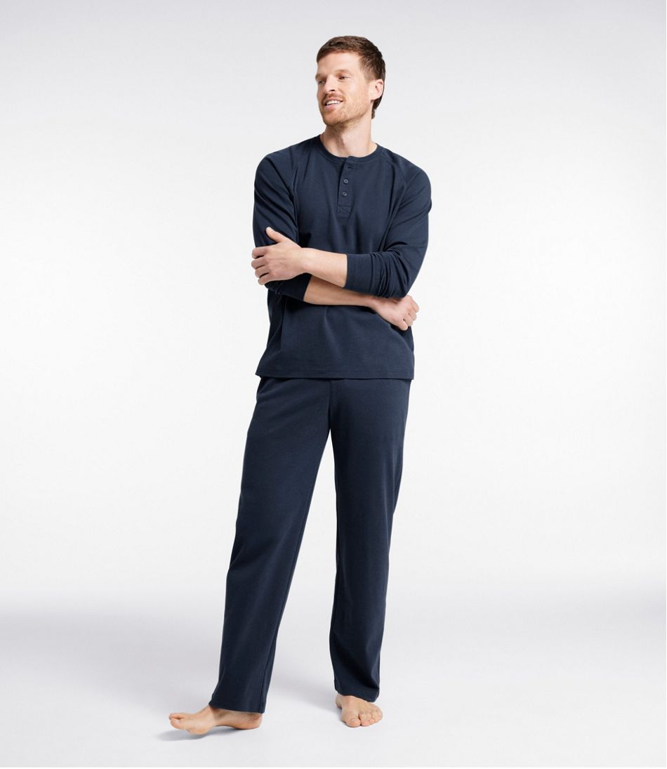 L.L.Bean | Men's Bean's Cotton Knit Pajamas, Henley PJ Set