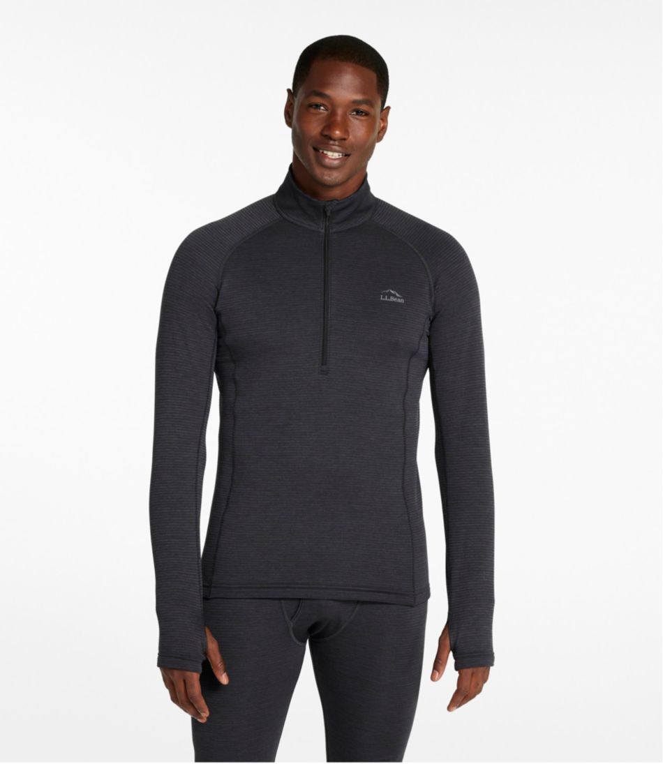 L.L.Bean | Men's L.L.Bean Midweight Base Layer Crew Top, 1/4 Zip