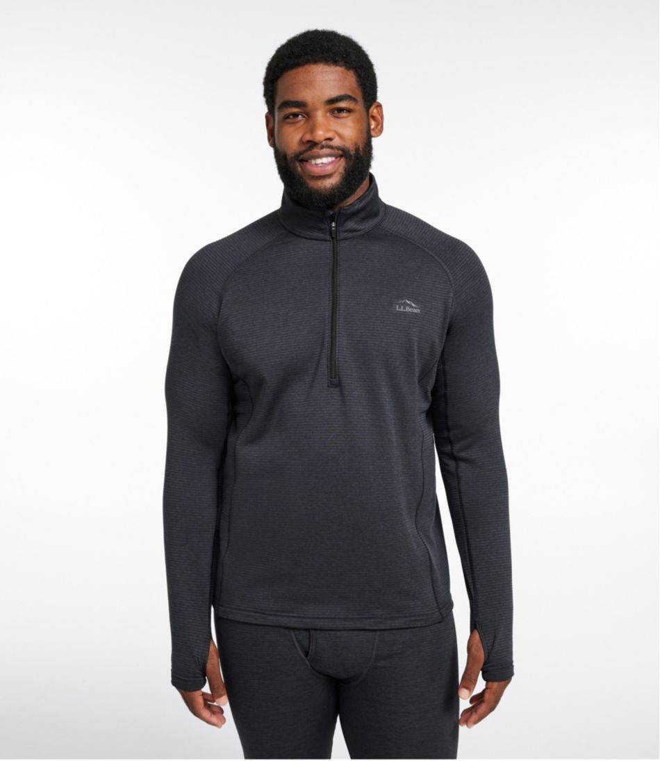 L.L.Bean | Men's L.L.Bean Midweight Base Layer Crew Top, 1/4 Zip