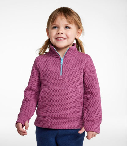 L.L.Bean | Toddlers' Ridgeknit Pullover, Glow-in-the-Dark Quarter-Zip