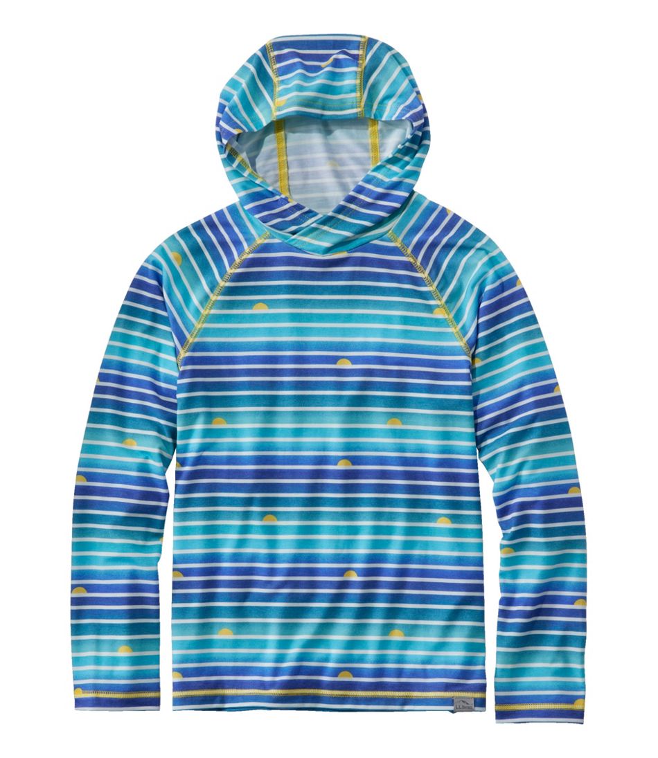 L.L.Bean | Kids' Everyday SunSmart® Hooded Tee, Long-Sleeve Stripe
