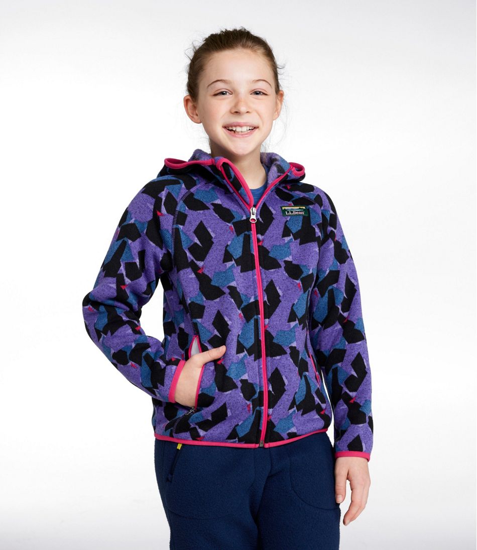 L.L.Bean | Kids' L.L.Bean Sweater Fleece, Hooded Print