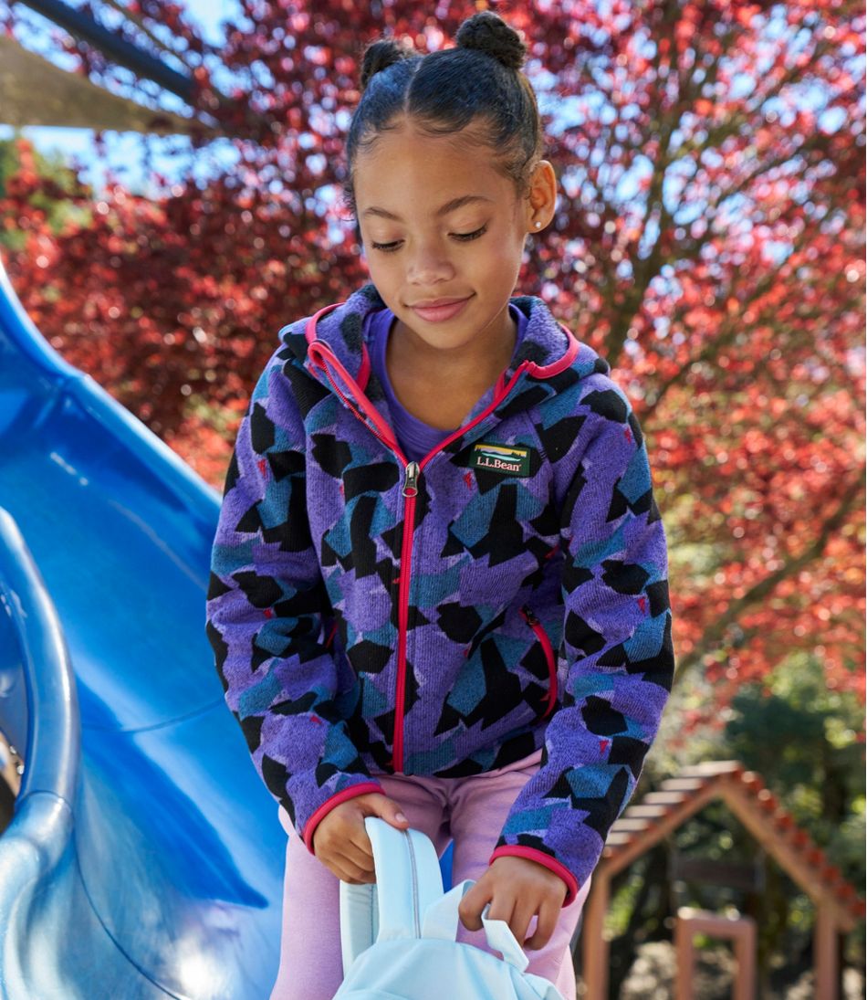 L.L.Bean | Kids' L.L.Bean Sweater Fleece, Hooded Print