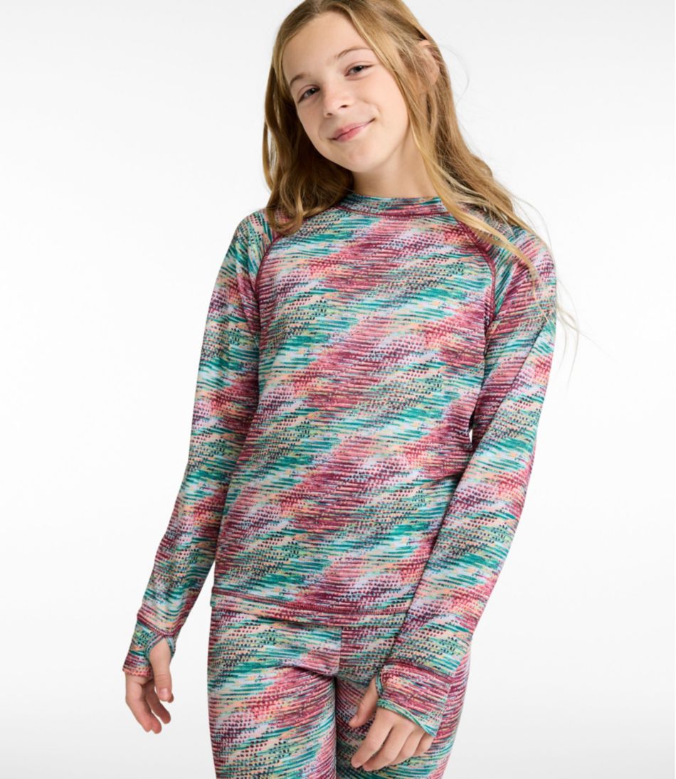 L.L.Bean | Kids' Wicked Warm Midweight Long Underwear, Top Print