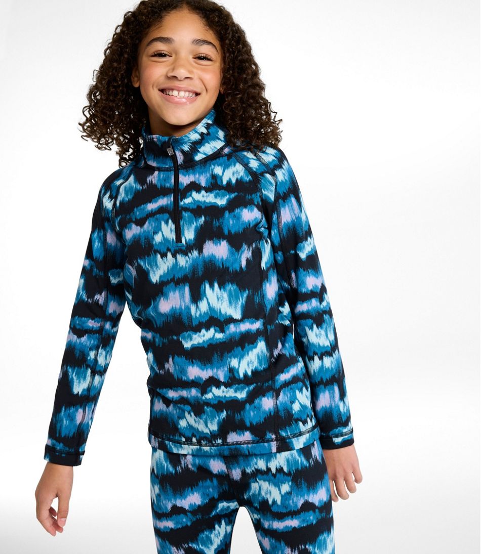 L.L.Bean | Little Kids' Wicked Warm Long Underwear, Expedition-Weight Print Top