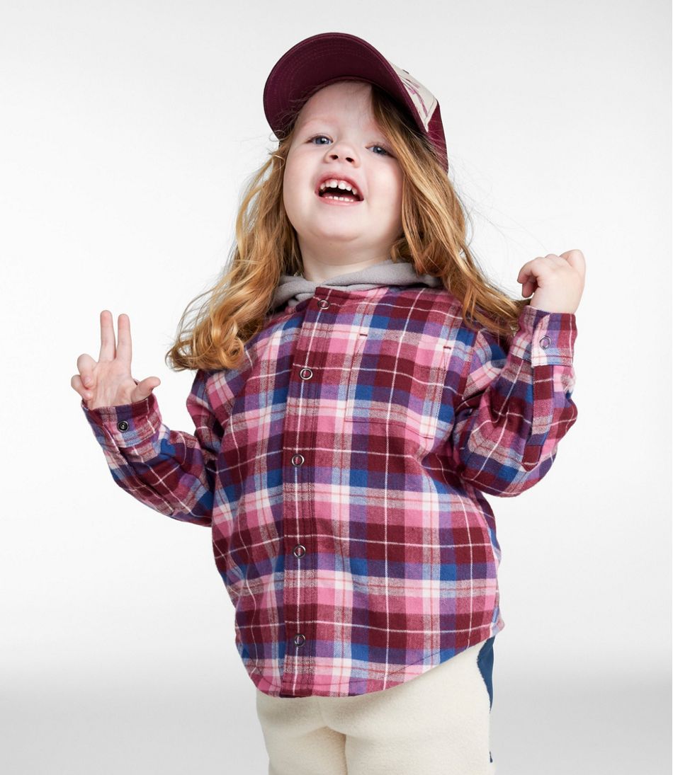 L.L.Bean | Toddlers' Fleece-Lined Flannel Shirt, Hooded