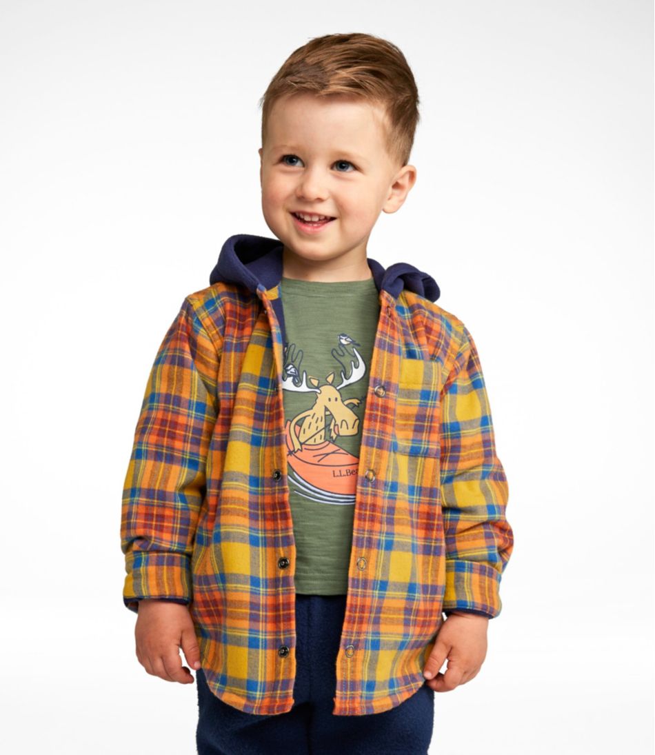 L.L.Bean | Toddlers' Fleece-Lined Flannel Shirt, Hooded