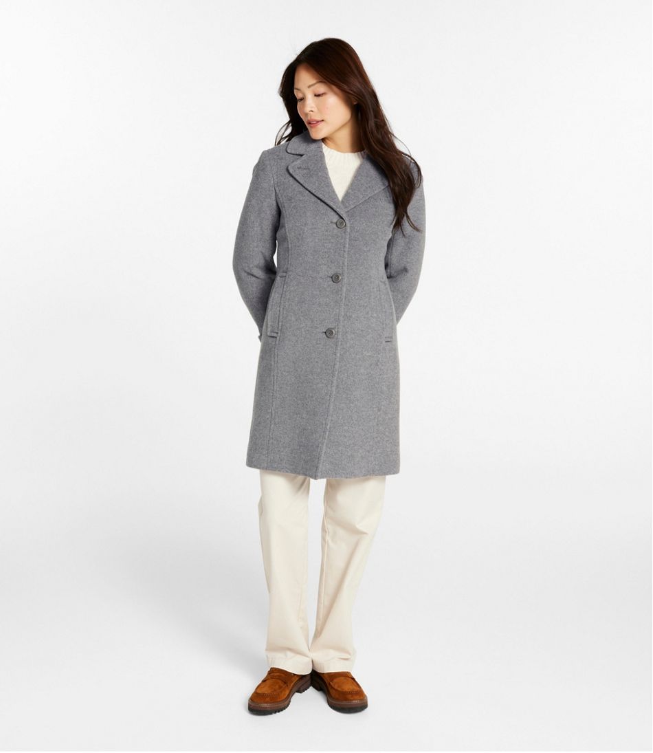 L.L.Bean | Women's Classic Lambswool Polo Coat, Three-Quarter Length