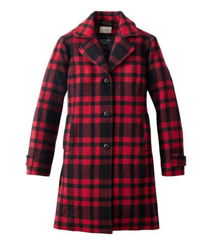 L.L.Bean | Women's Classic Lambswool Polo Coat, Three-Quarter, Pattern
