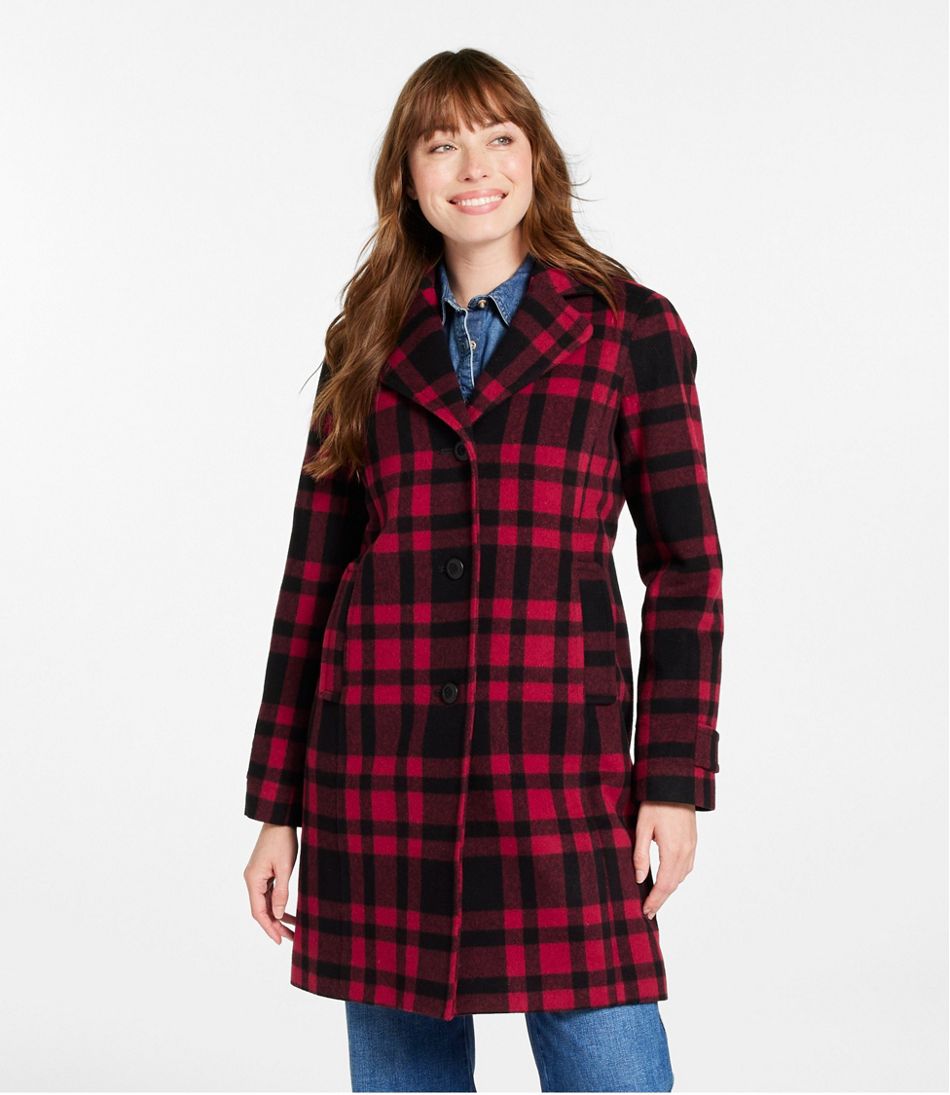 L.L.Bean | Women's Classic Lambswool Polo Coat, Three-Quarter, Pattern