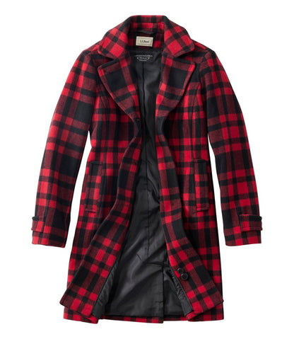 L.L.Bean | Women's Classic Lambswool Polo Coat, Three-Quarter, Pattern
