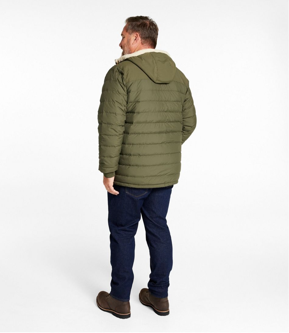 L.L.Bean | Men's Mountain Classic Down Hooded Jacket, Sherpa-Lined