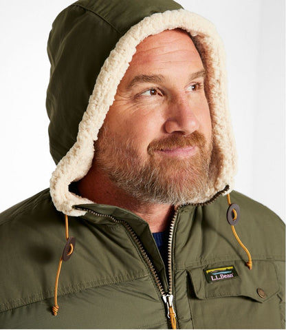 L.L.Bean | Men's Mountain Classic Down Hooded Jacket, Sherpa-Lined