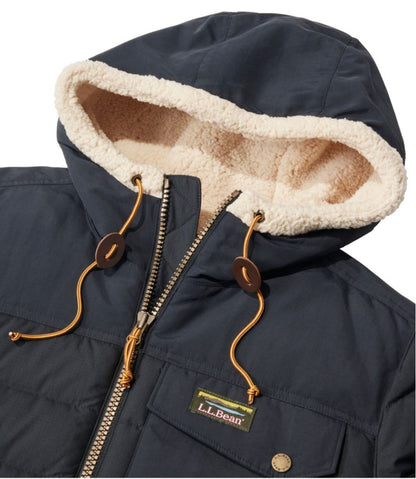 L.L.Bean | Men's Mountain Classic Down Hooded Jacket, Sherpa-Lined