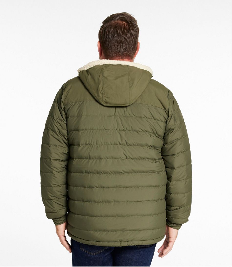 L.L.Bean | Men's Mountain Classic Down Hooded Jacket, Sherpa-Lined