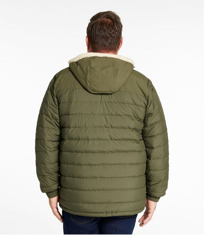 L.L.Bean | Men's Mountain Classic Down Hooded Jacket, Sherpa-Lined