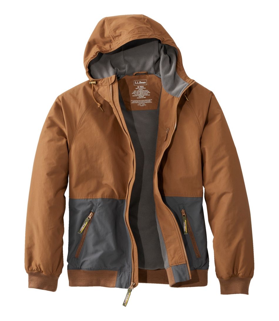 L.L.Bean | Men's Insulated 3-Season Bomber Hooded Jacket, Colorblock