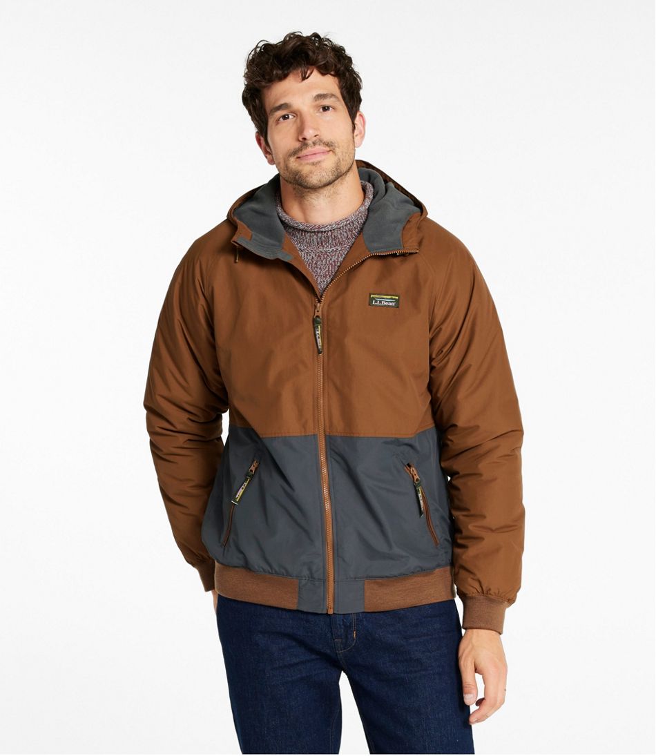 L.L.Bean | Men's Insulated 3-Season Bomber Hooded Jacket, Colorblock