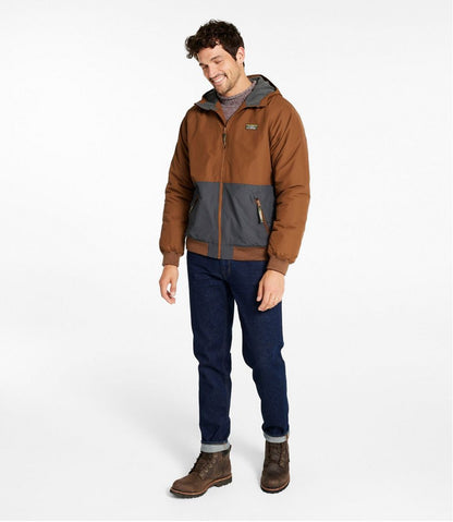 L.L.Bean | Men's Insulated 3-Season Bomber Hooded Jacket, Colorblock