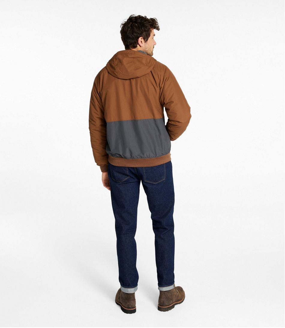 L.L.Bean | Men's Insulated 3-Season Bomber Hooded Jacket, Colorblock