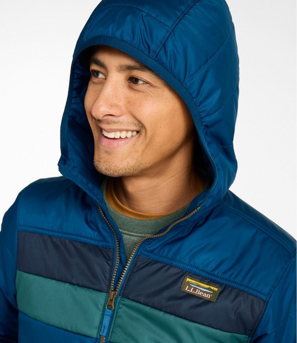 L.L.Bean | Men's Mountain Classic Puffer Hooded Jacket, Colorblock