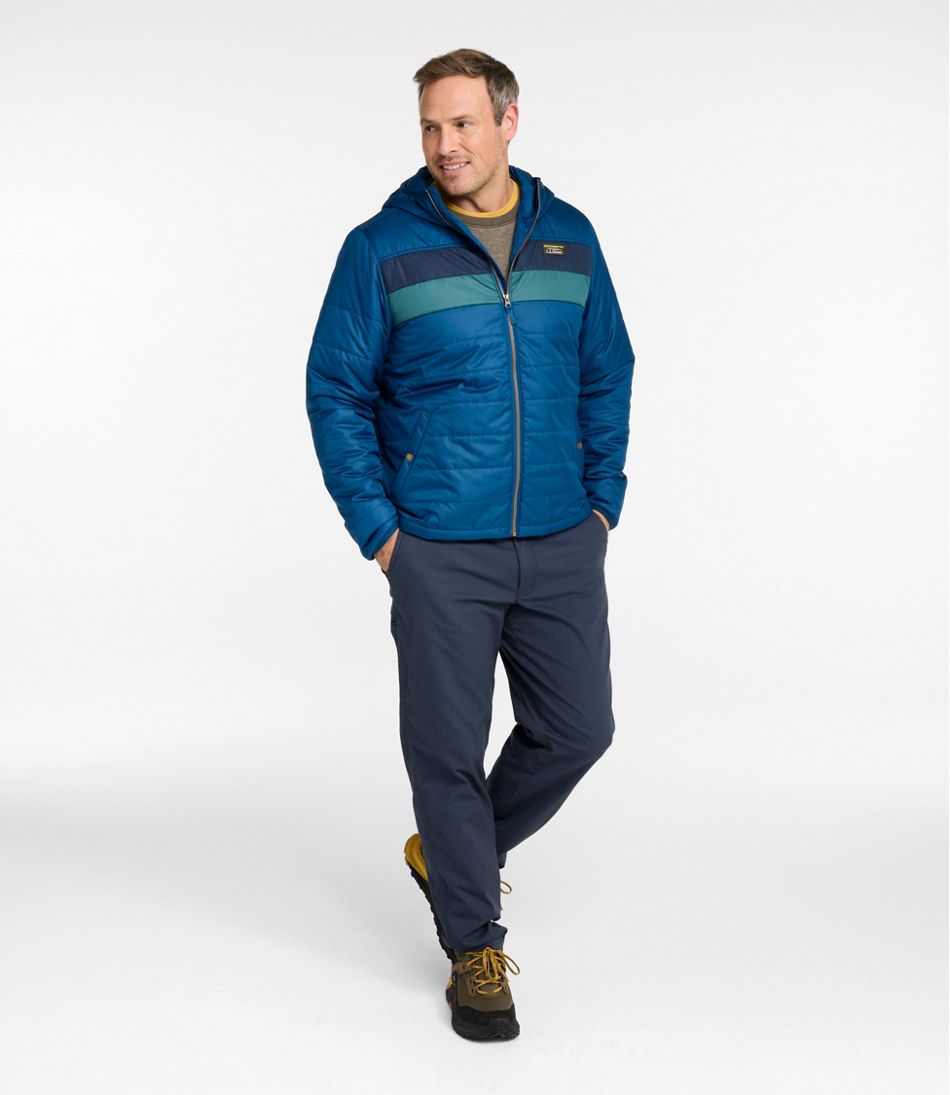 L.L.Bean | Men's Mountain Classic Puffer Hooded Jacket, Colorblock