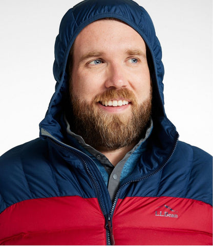 L.L.Bean | Men's Bean's Down Hooded Jacket, Colorblock