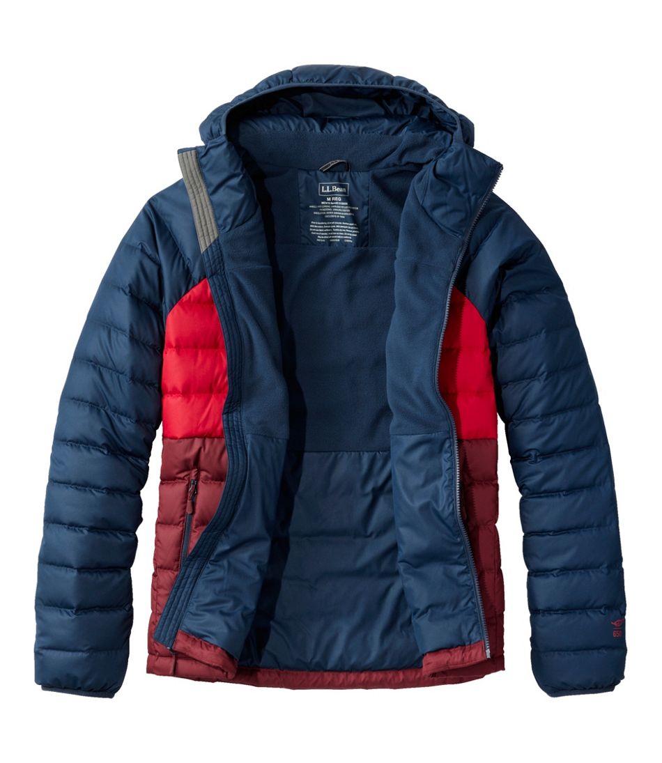 L.L.Bean | Men's Bean's Down Hooded Jacket, Colorblock