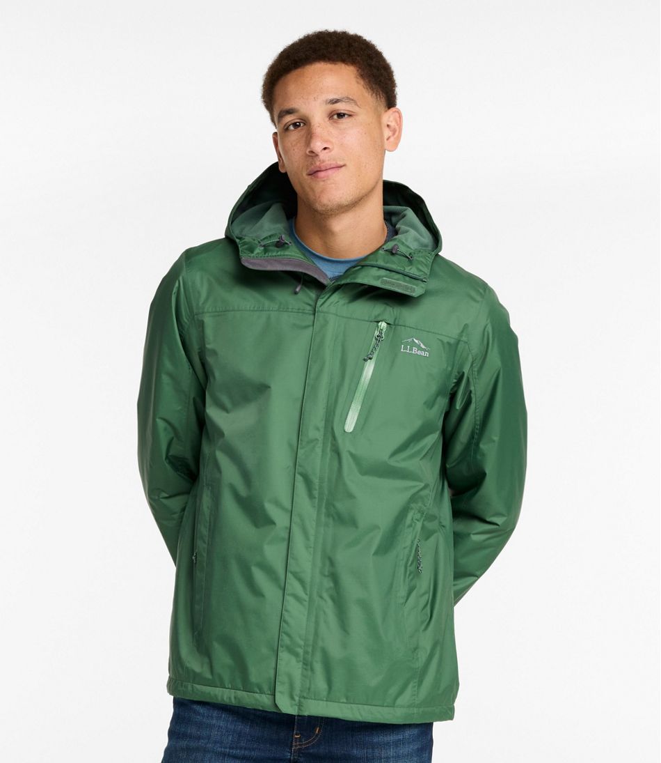 L.L.Bean | Men's Trail Model Rain Jacket, Fleece-Lined