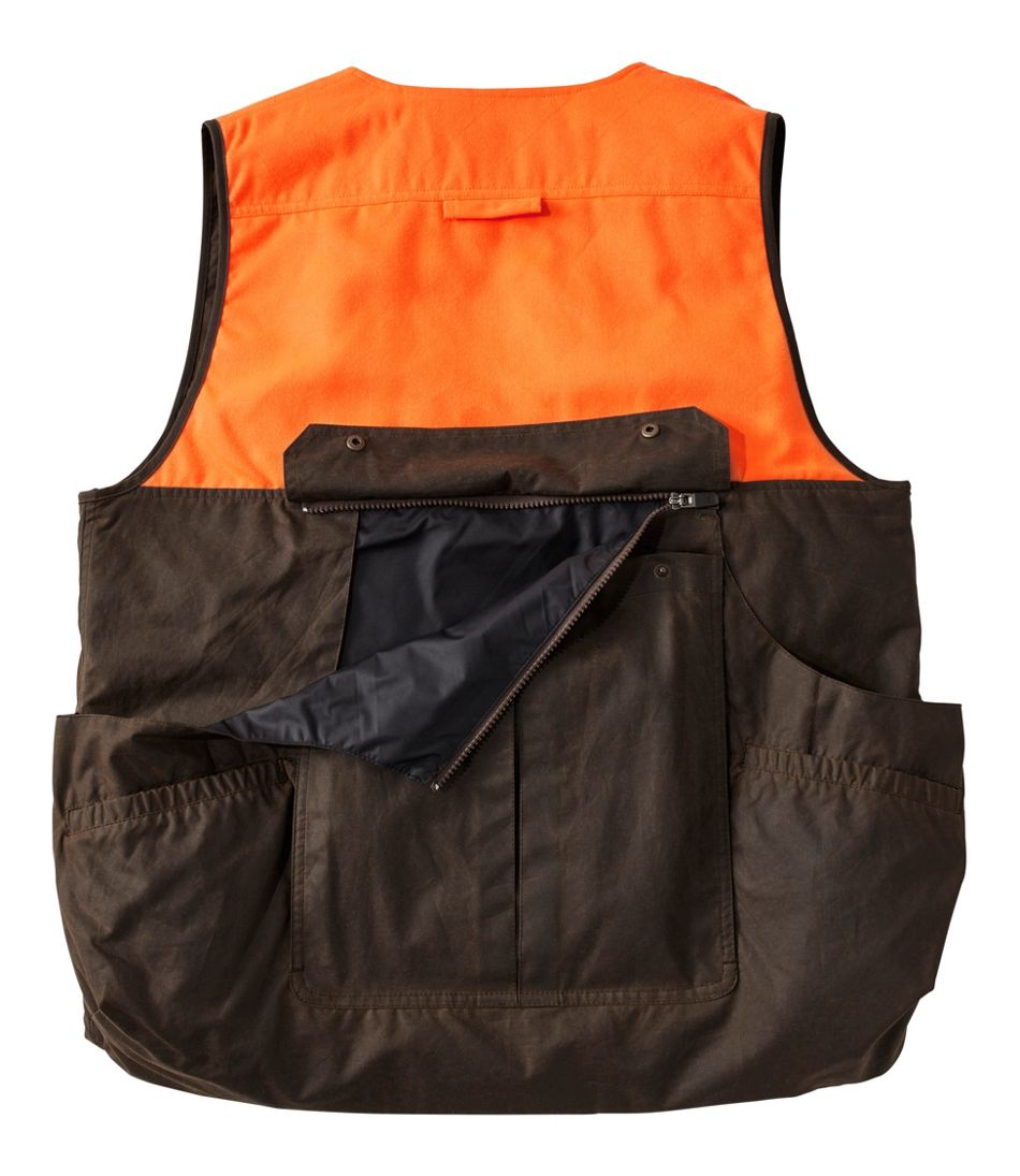 L.L.Bean | Men's Double L Waxed-Cotton Upland Vest, Hunter Orange