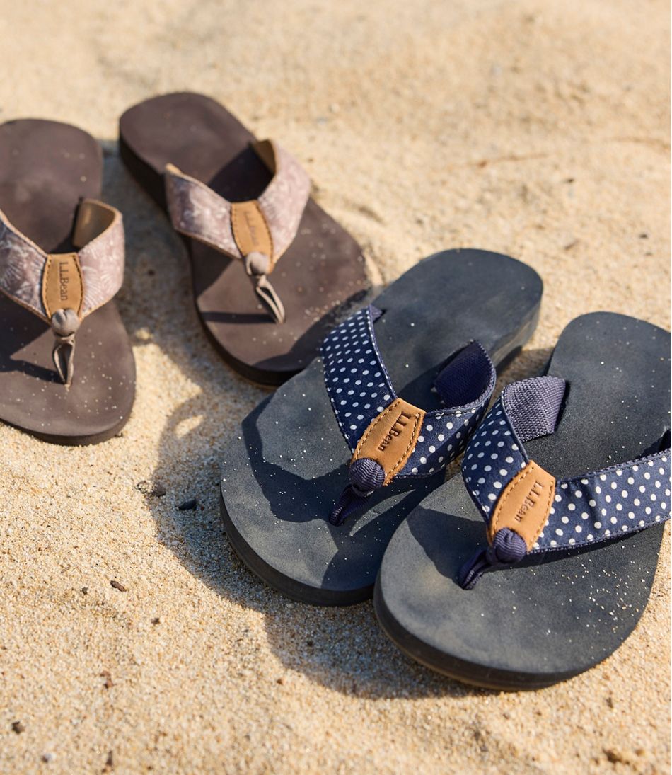 L.L.Bean | Women's Maine Isle Flip-Flops, Woven Print