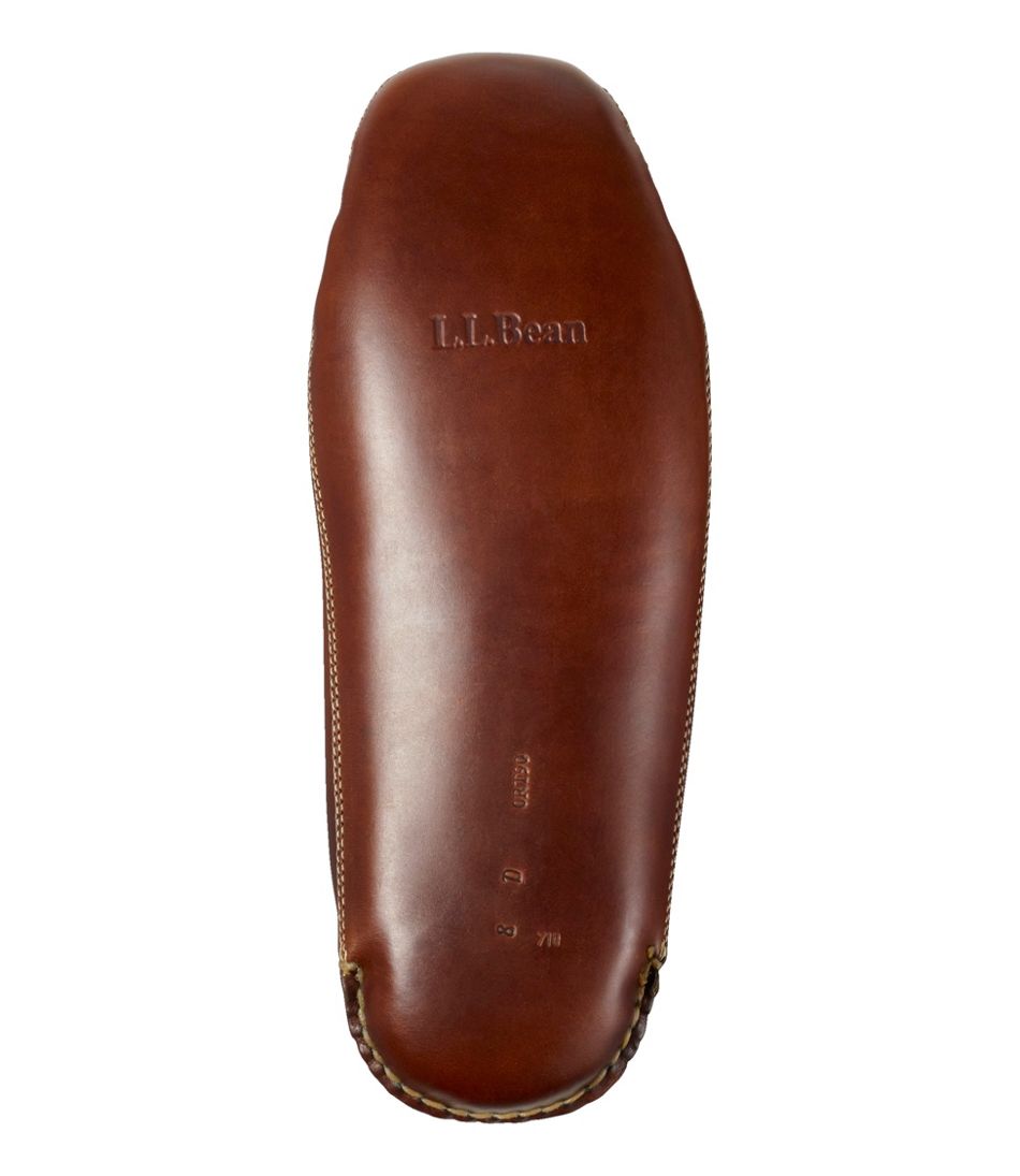 L.L.Bean | Men's Leather Double-Sole Slippers, Shearling-Lined