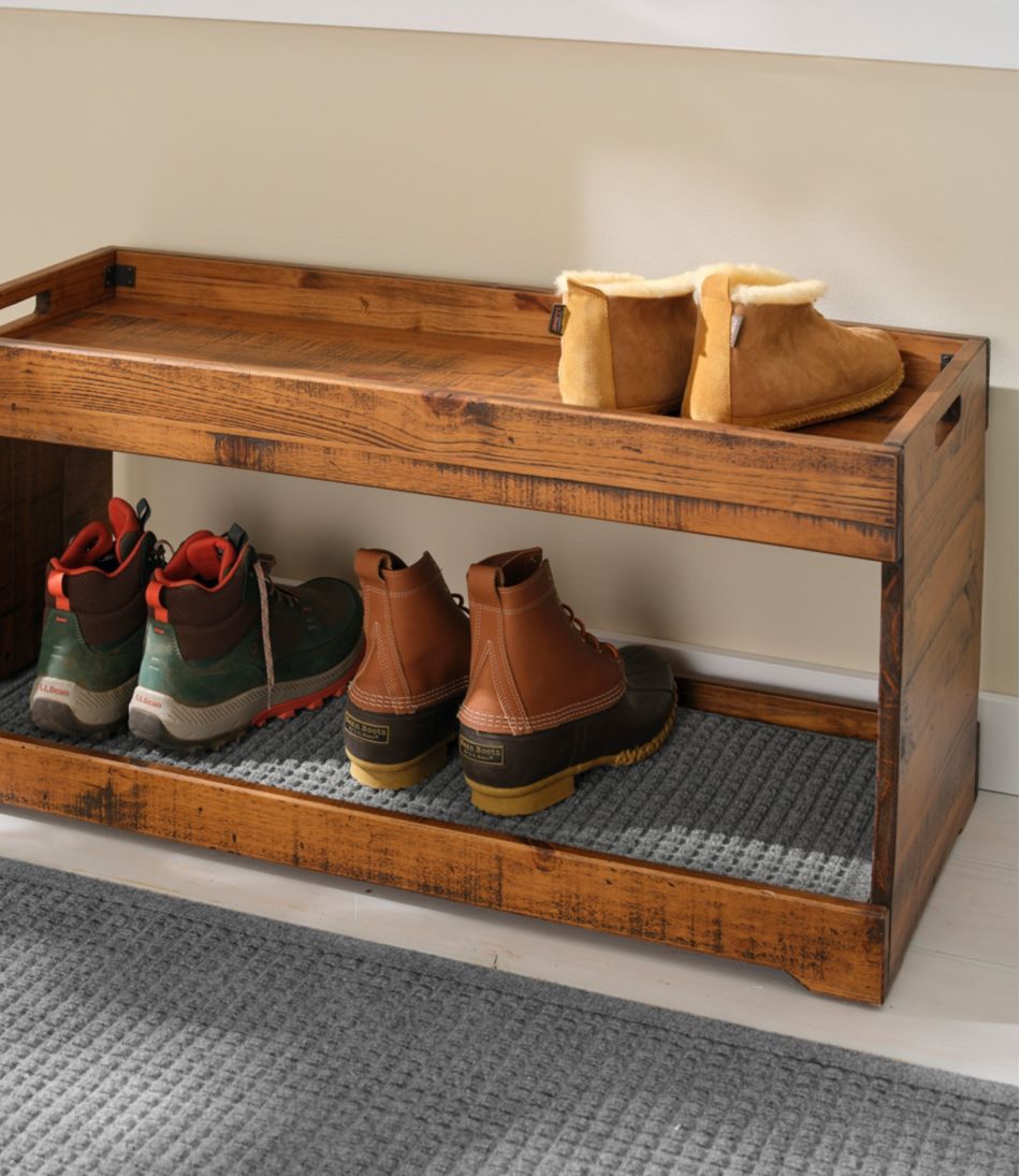 L.L.Bean | Rustic Wooden Two Tier Boot Tray