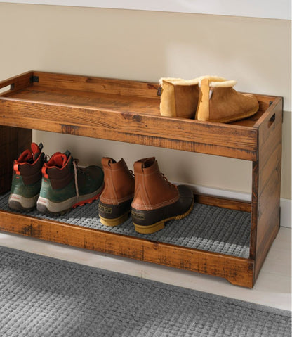 L.L.Bean | Rustic Wooden Two Tier Boot Tray