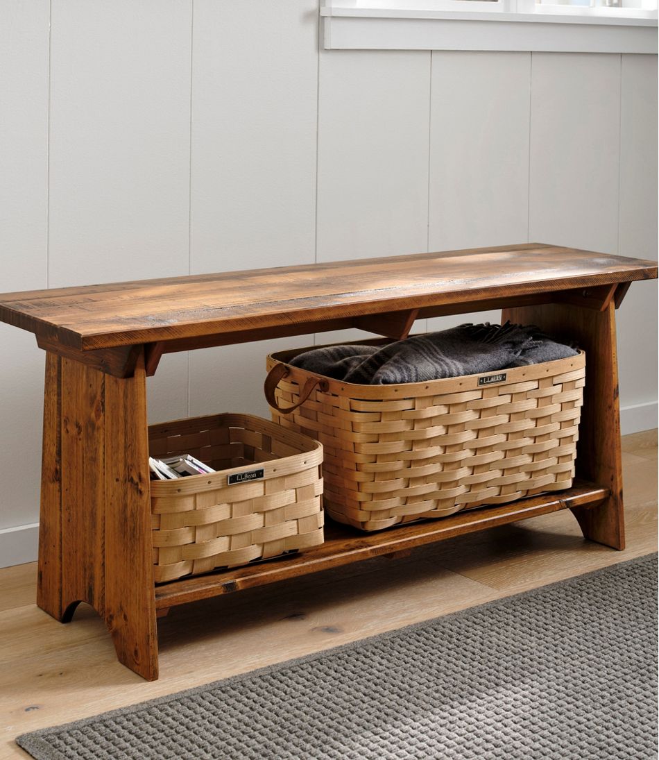 L.L.Bean | Rustic Wooden Mudroom Bench, Large