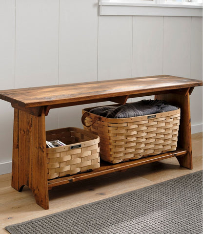 L.L.Bean | Rustic Wooden Mudroom Bench, Large