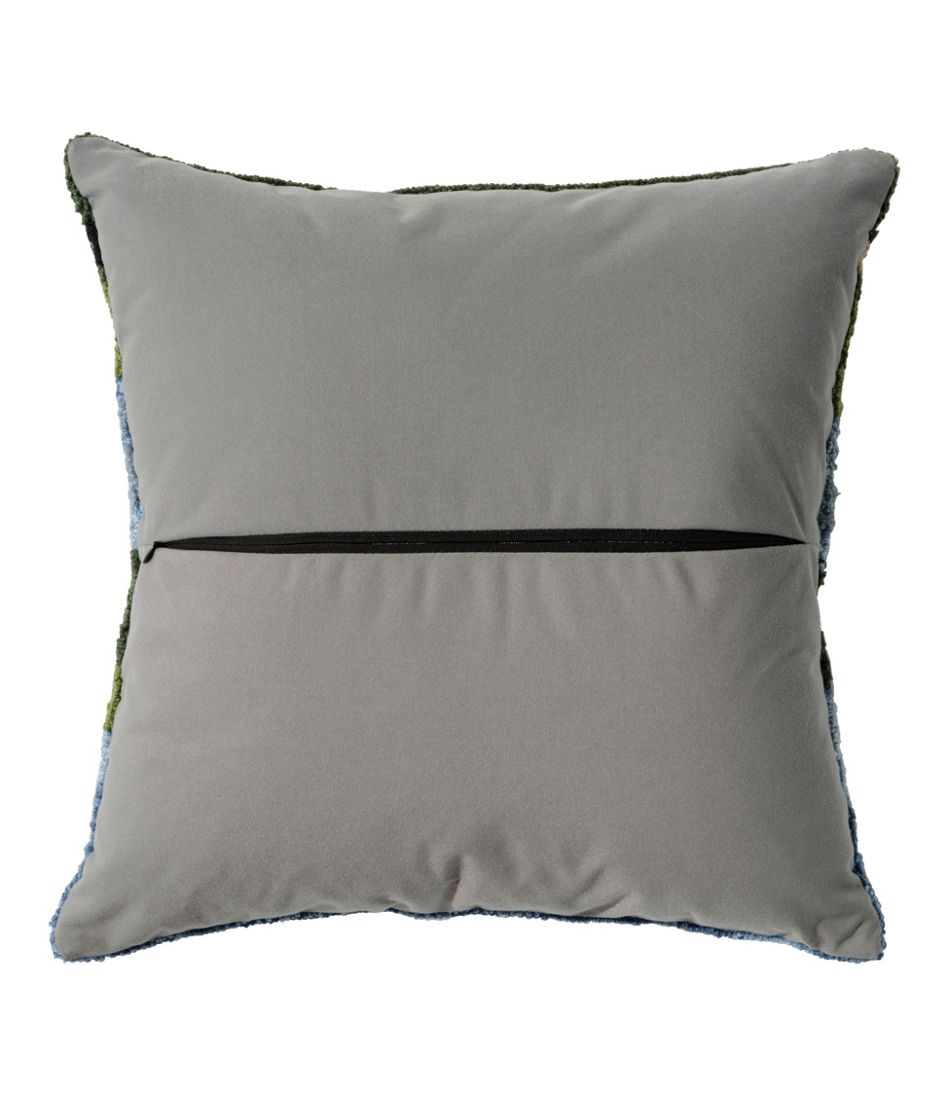 L.L.Bean | Indoor/Outdoor Hooked Pillow, Mountain Dogs