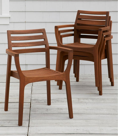 L.L.Bean | Eucalyptus Stacking Chairs, Set of Four
