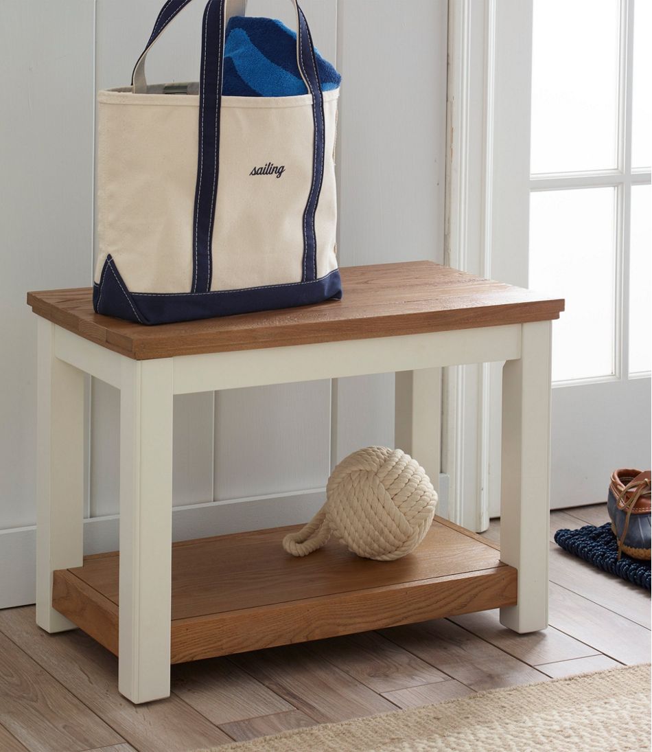 L.L.Bean | Painted Farmhouse Bench, Wood Top
