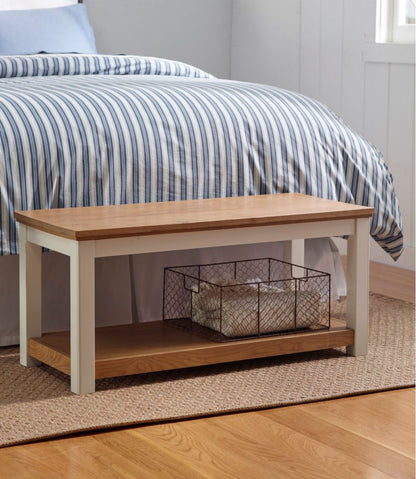 L.L.Bean | Painted Farmhouse Bench, Wood Top