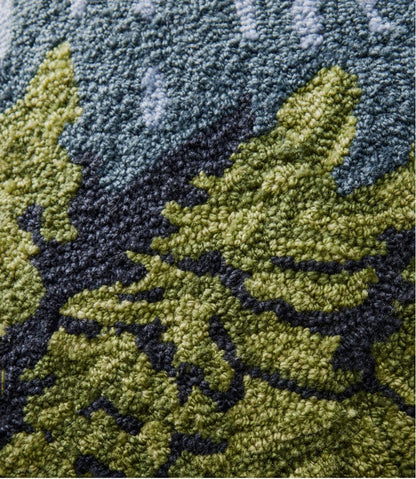 L.L.Bean | Indoor/Outdoor Hooked Pillow, Lakeside Mountain Scene