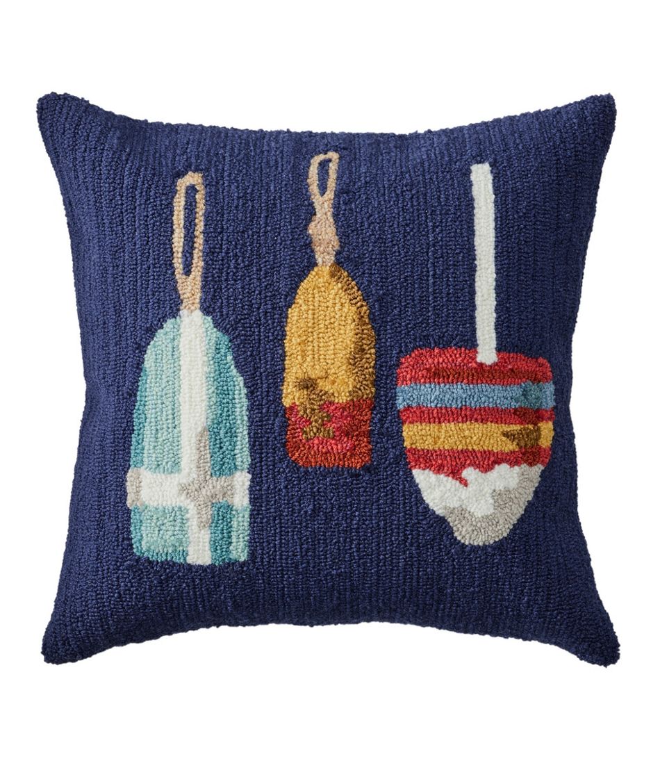 L.L.Bean | Indoor/Outdoor Hooked Pillow, Buoys