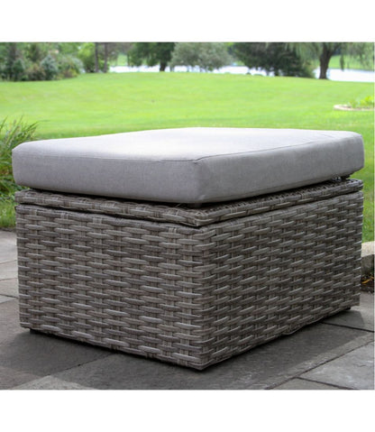 L.L.Bean | Wicker Storage Sofa and Teak Coffee Table Set