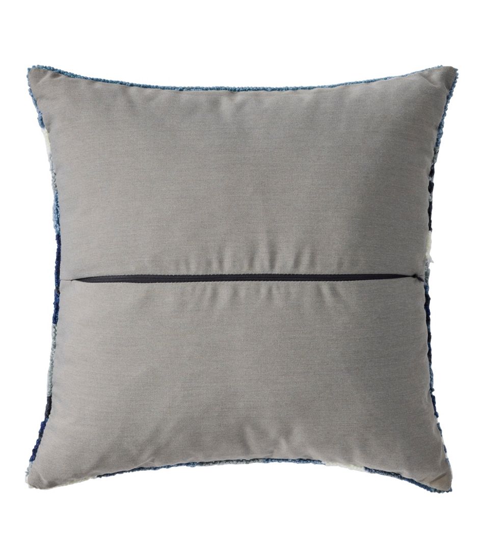 L.L.Bean | Indoor/Outdoor Hooked Pillow, 18x18 Ocean Waves