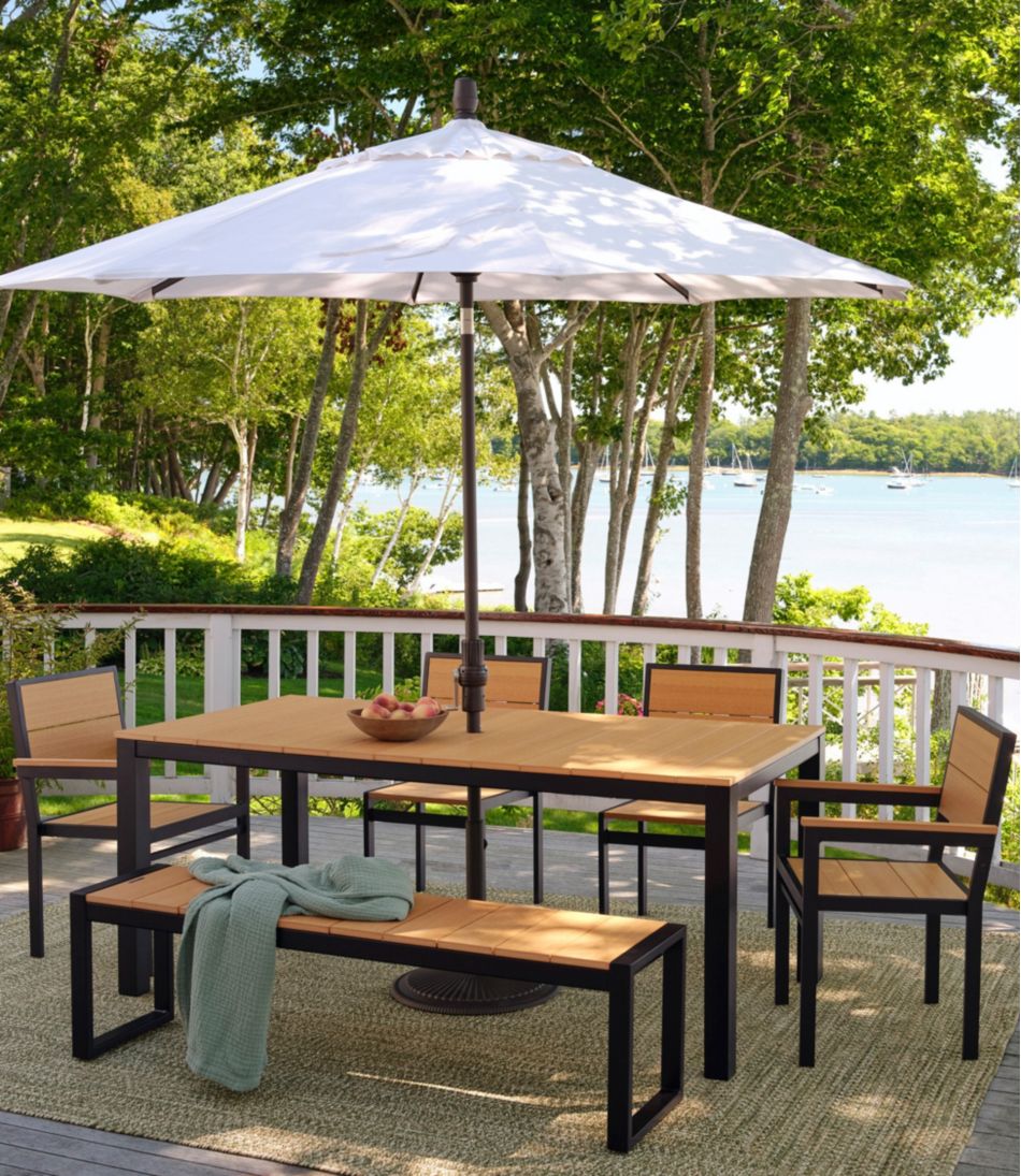 L.L.Bean | Aluminum/Recycled Poly Lumber Farmhouse Dining Set, Black