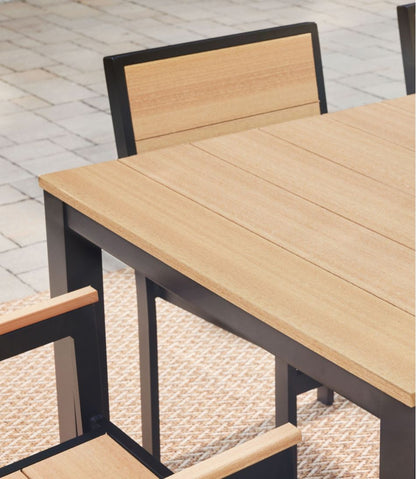 L.L.Bean | Aluminum/Recycled Poly Lumber Farmhouse Dining Set, Black