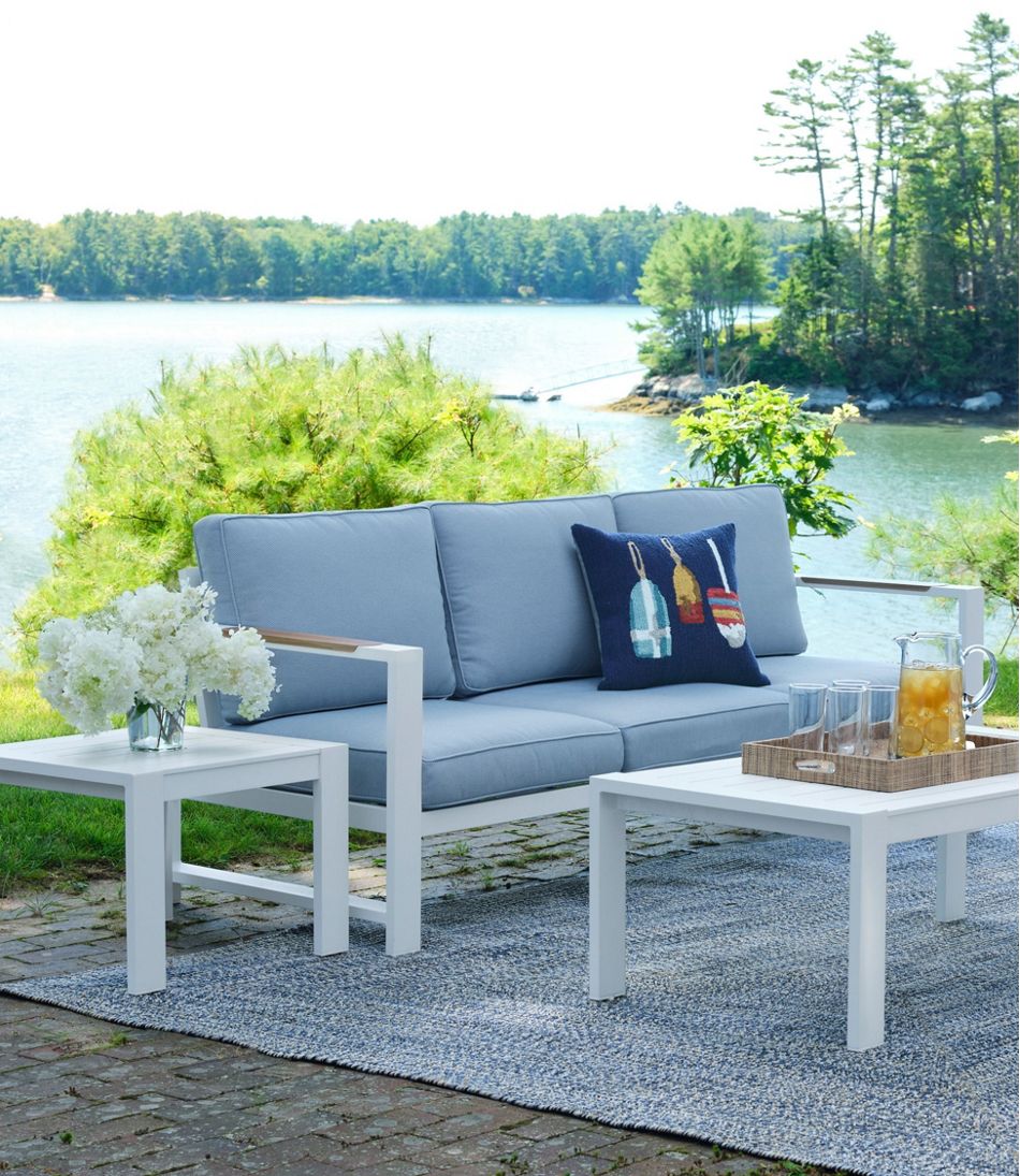 L.L.Bean | White Aluminum Deep Seating Side Table