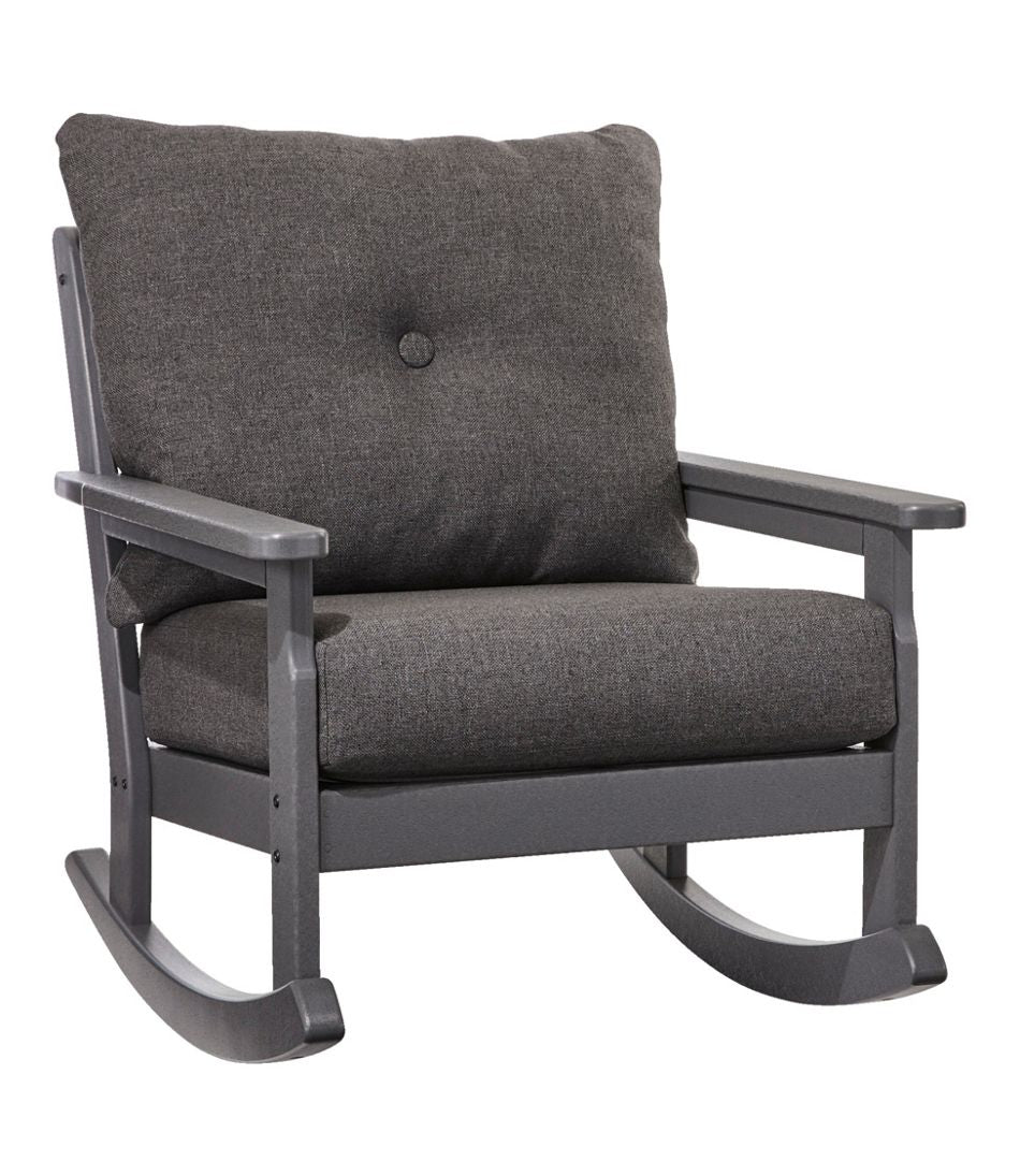 L.L.Bean | All-Weather Patio Rocker with Textured Cushion, Slate Gray