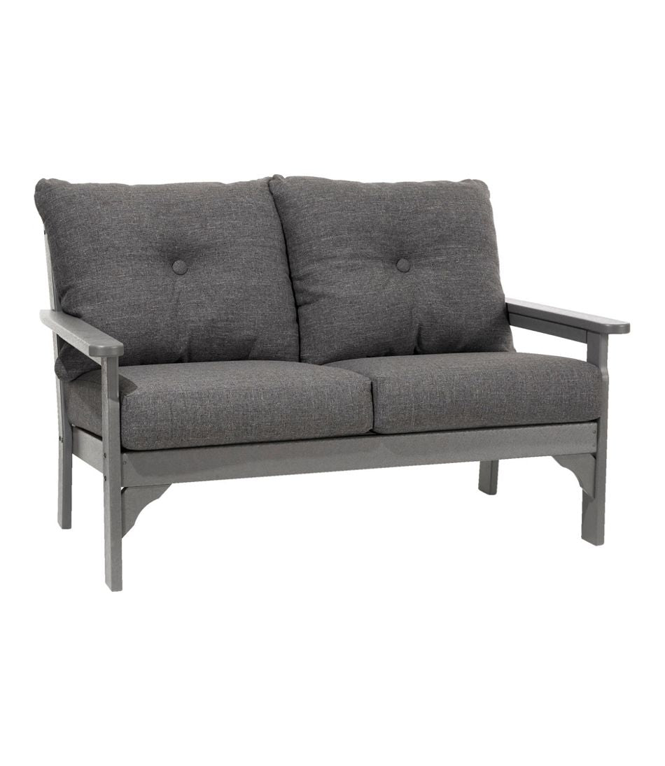 L.L.Bean | All-Weather Patio Loveseat with Textured Cushion, Slate Gray