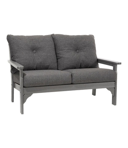 L.L.Bean | All-Weather Patio Loveseat with Textured Cushion, Slate Gray